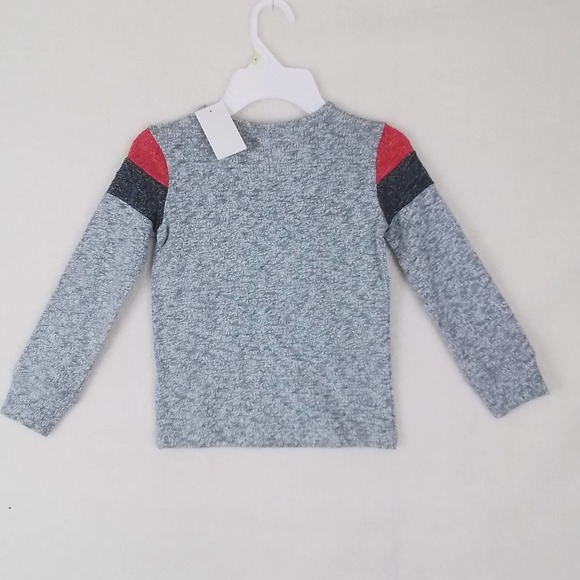 OshKosh Long Sleeve Knit Tee T-Shirt Size 4‎ in Heathered Gray w/ Red - Picture 2 of 10